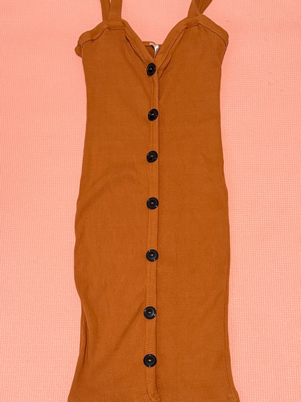 Button-Front Midi Dress in Rust